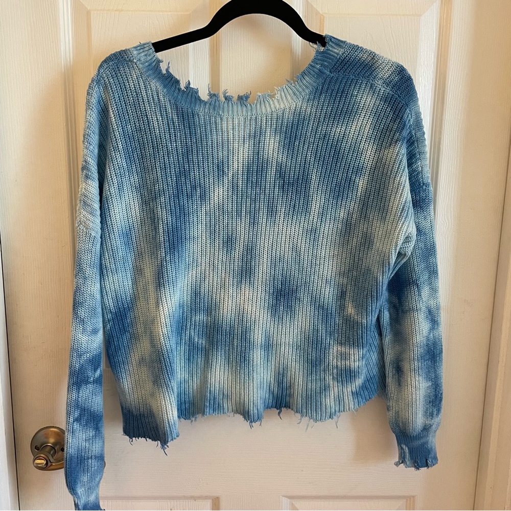 Blue tie dye sweater